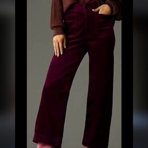Maeve Burgundy Ankle Cropped Pants
